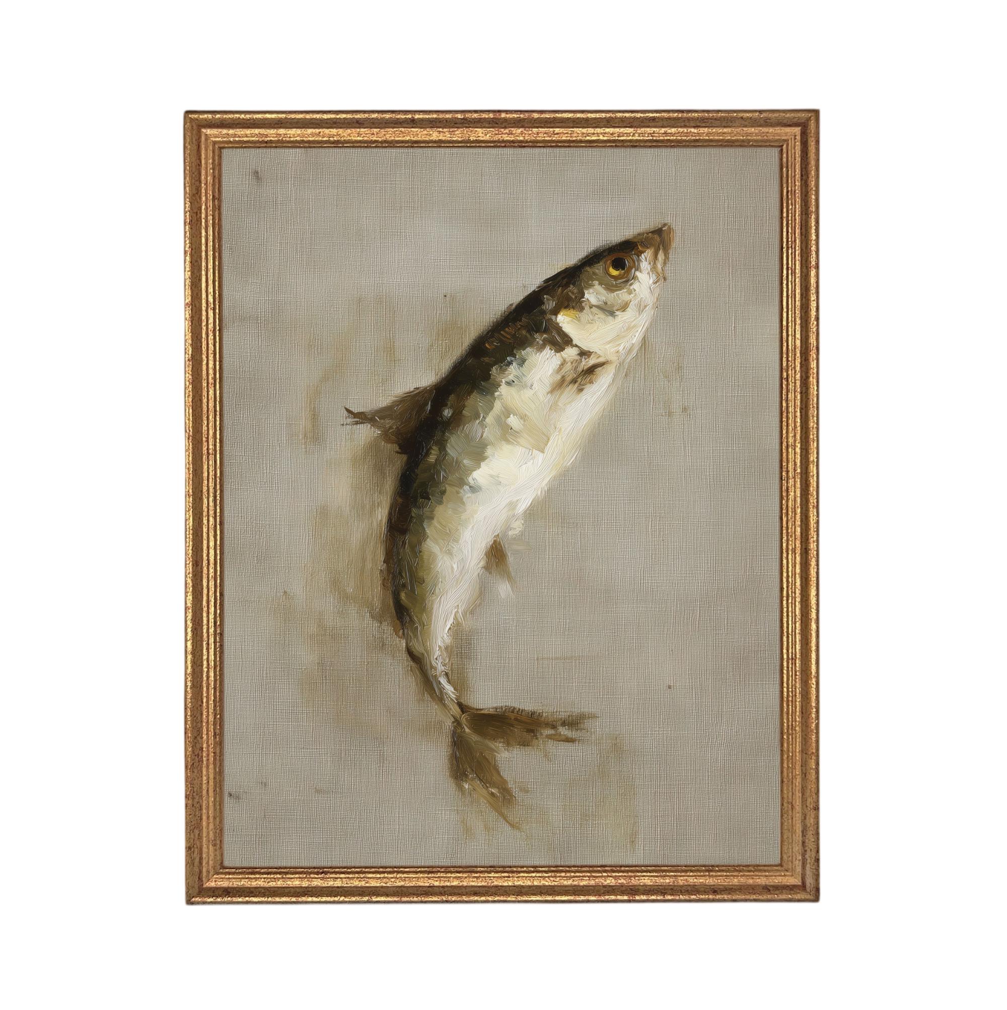 Framed Vintage Fish Print: Lake House or Cabin Art #CAB-107