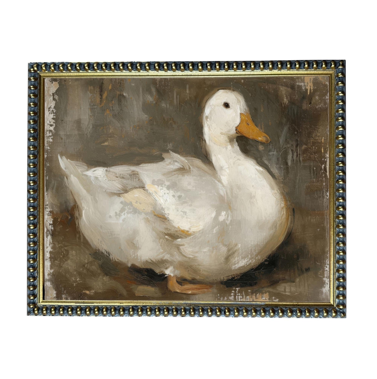 Vintage Duck Canvas Print: Framed Nursery Art Reproduction #A-206
