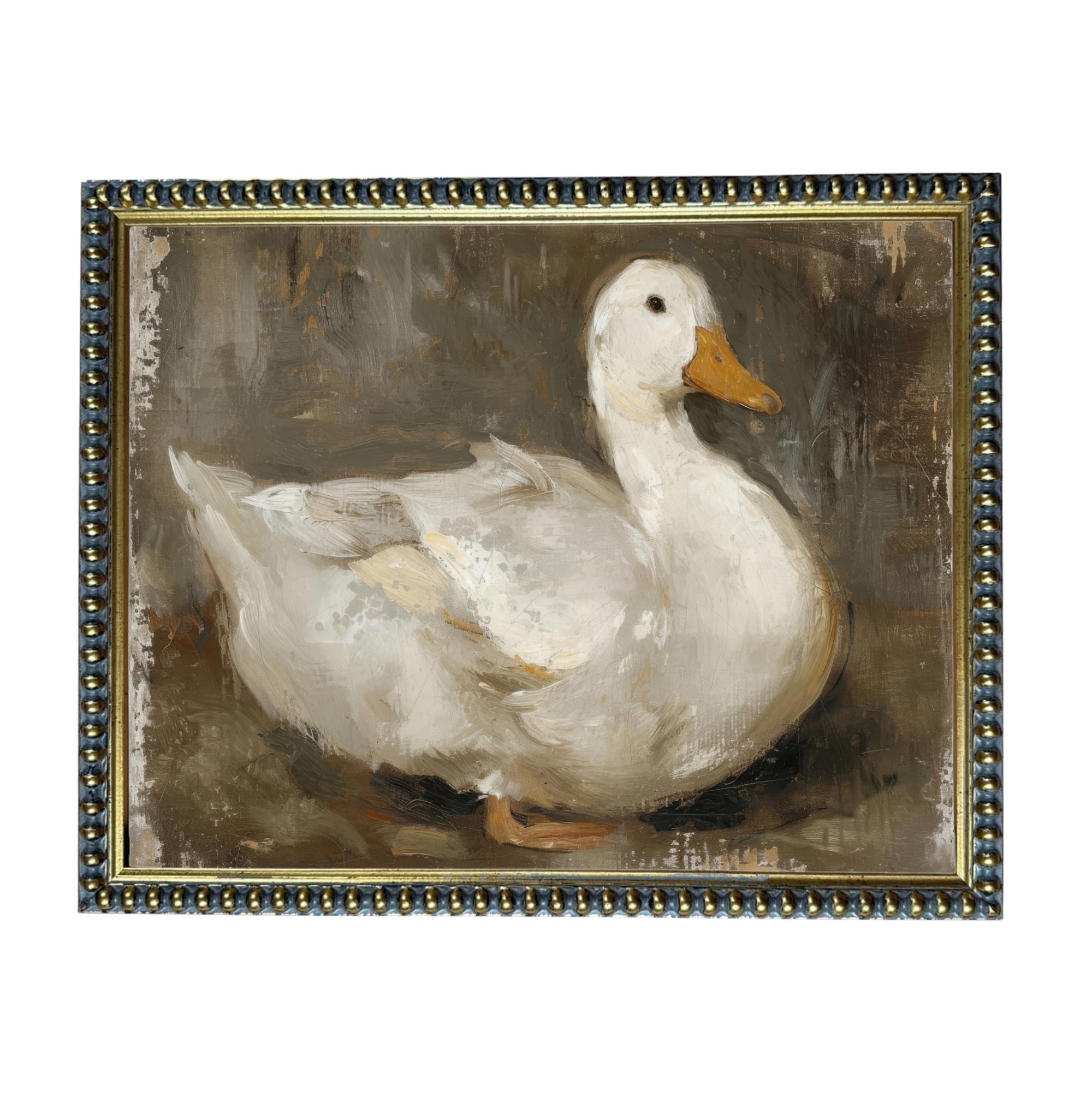 Vintage Duck Canvas Print: Framed Nursery Art Reproduction #A-206