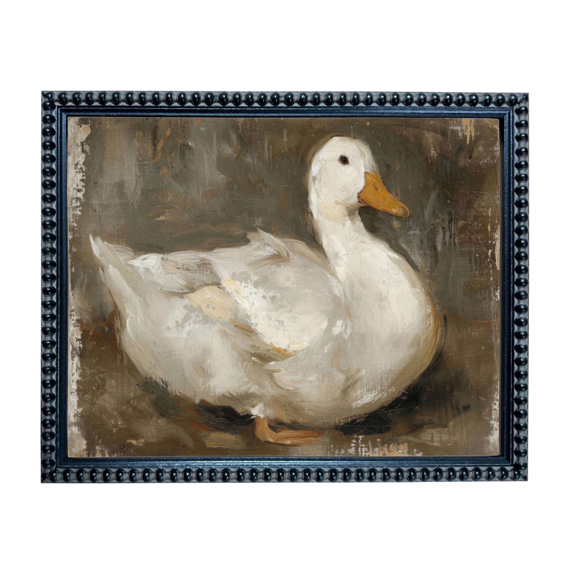 Vintage Duck Canvas Print: Framed Nursery Art Reproduction #A-206