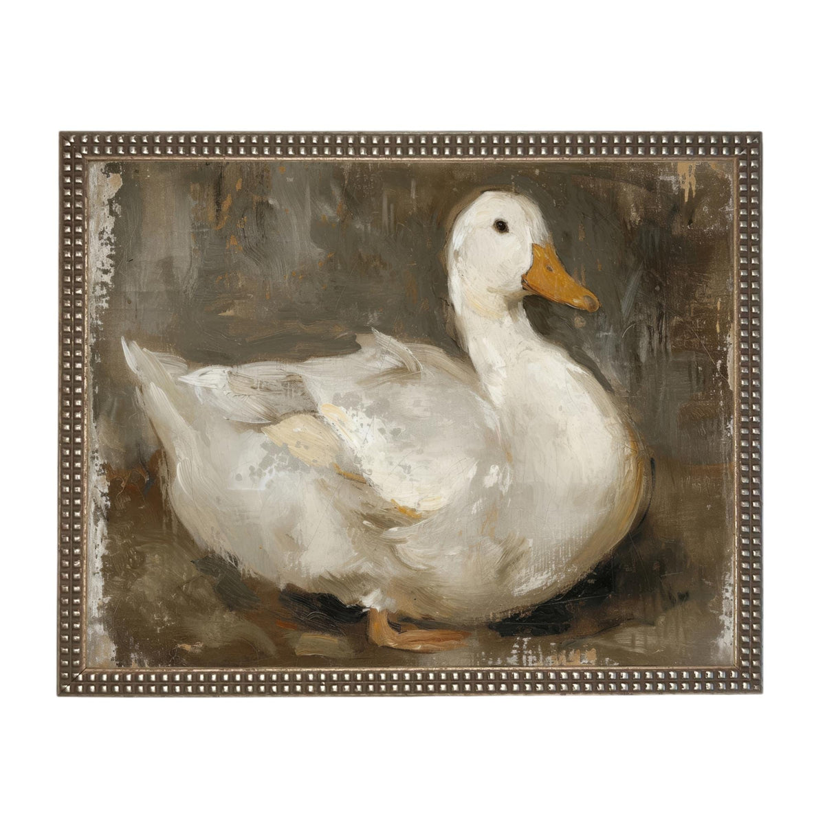 Vintage Duck Canvas Print: Framed Nursery Art Reproduction #A-206