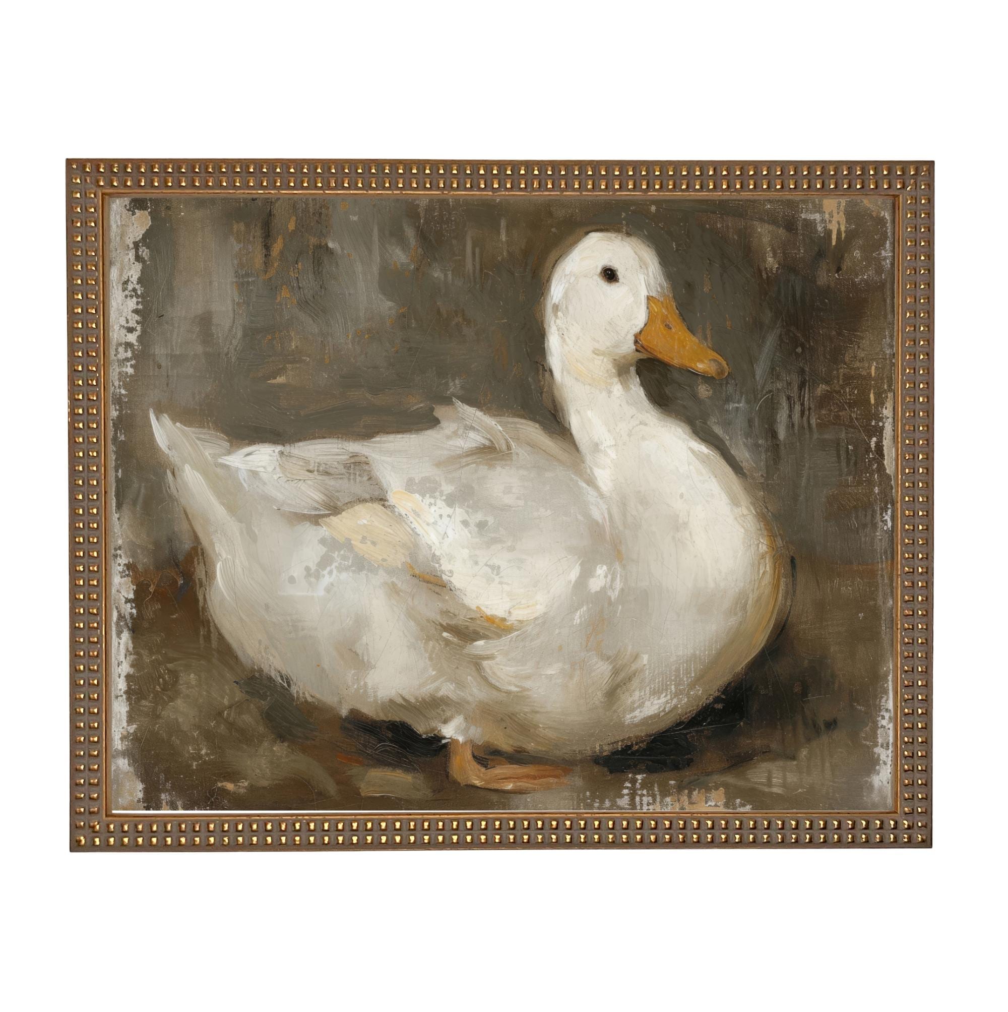 Vintage Duck Canvas Print: Framed Nursery Art Reproduction #A-206