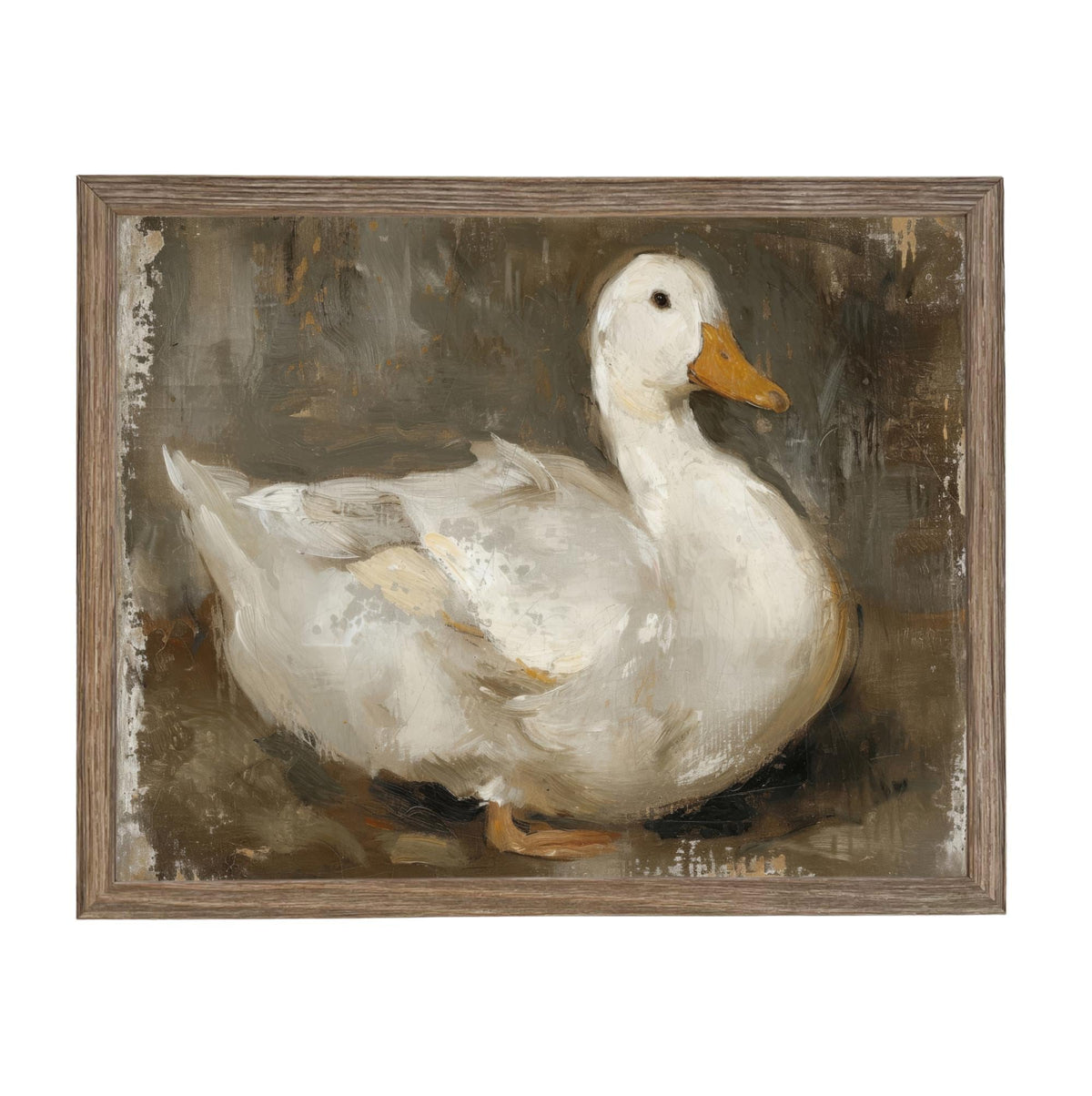 Vintage Duck Canvas Print: Framed Nursery Art Reproduction #A-206