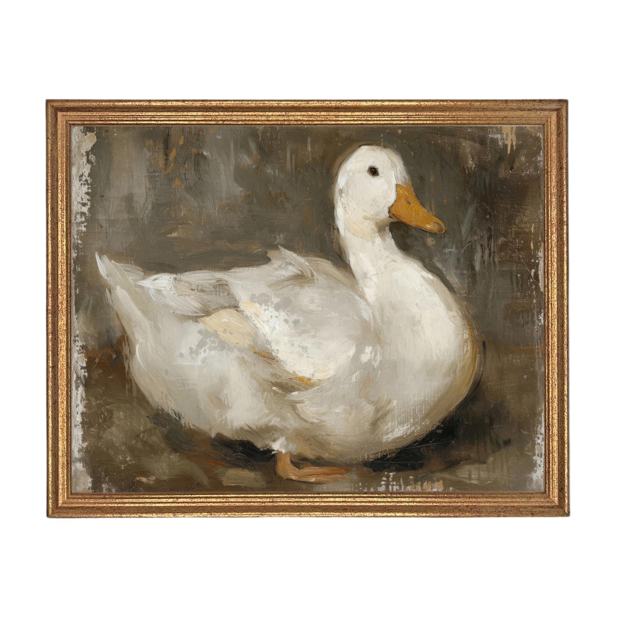 Vintage Duck Canvas Print: Framed Nursery Art Reproduction #A-206