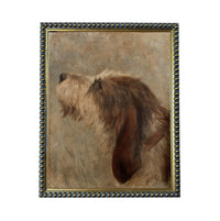Framed Vintage Dog Canvas Print: Otterhound Dog Painting #A-208