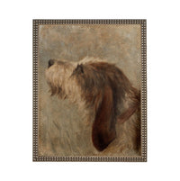 Framed Vintage Dog Canvas Print: Otterhound Dog Painting #A-208
