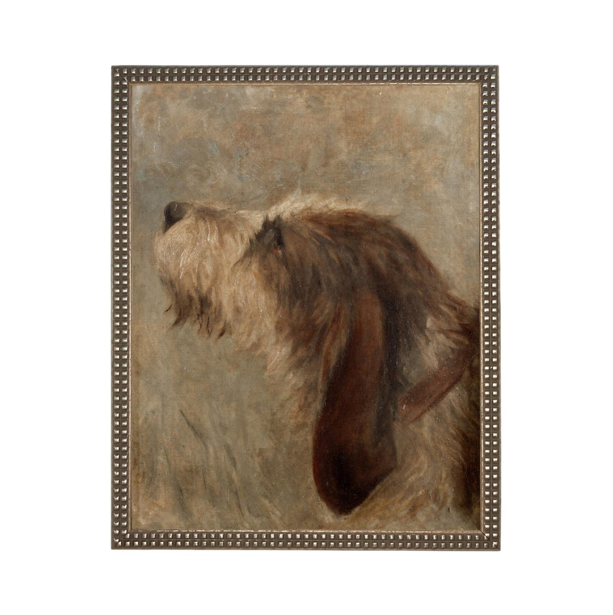 Framed Vintage Dog Canvas Print: Otterhound Dog Painting #A-208