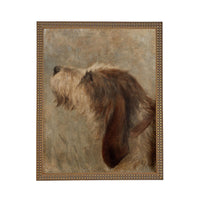 Framed Vintage Dog Canvas Print: Otterhound Dog Painting #A-208