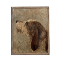 Framed Vintage Dog Canvas Print: Otterhound Dog Painting #A-208