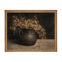 Vintage Framed Moody Autumn Floral Print: Botanical Still Life Painting #BOT-171