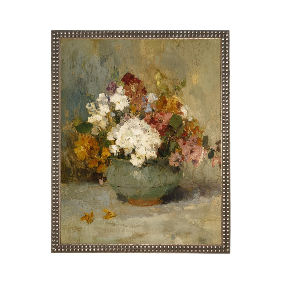 Vintage Floral Still Life Framed Canvas Print #BOT-172