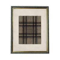 a square frame with a decorative border, containing a black and white checkered pattern.