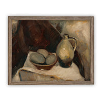 READY to SHIP 16X20 Vintage Framed Canvas Print: Kitchen Still Life, Farmhouse Art