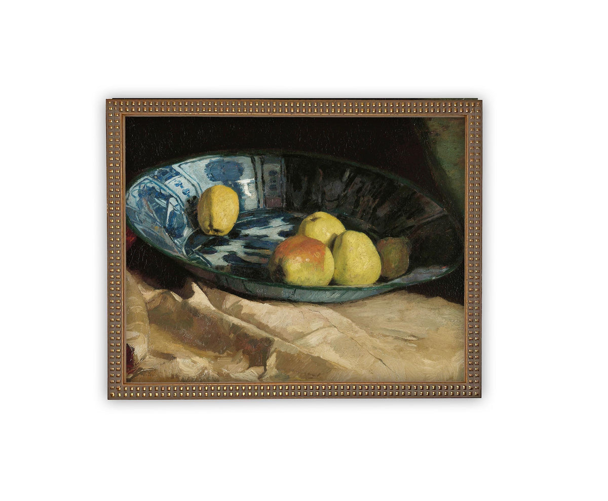 READY to SHIP 12X16 Framed Vintage Still Life Canvas Print: Kitchen Fruit Art