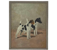 Vintage Framed Canvas Dog Art #A-106