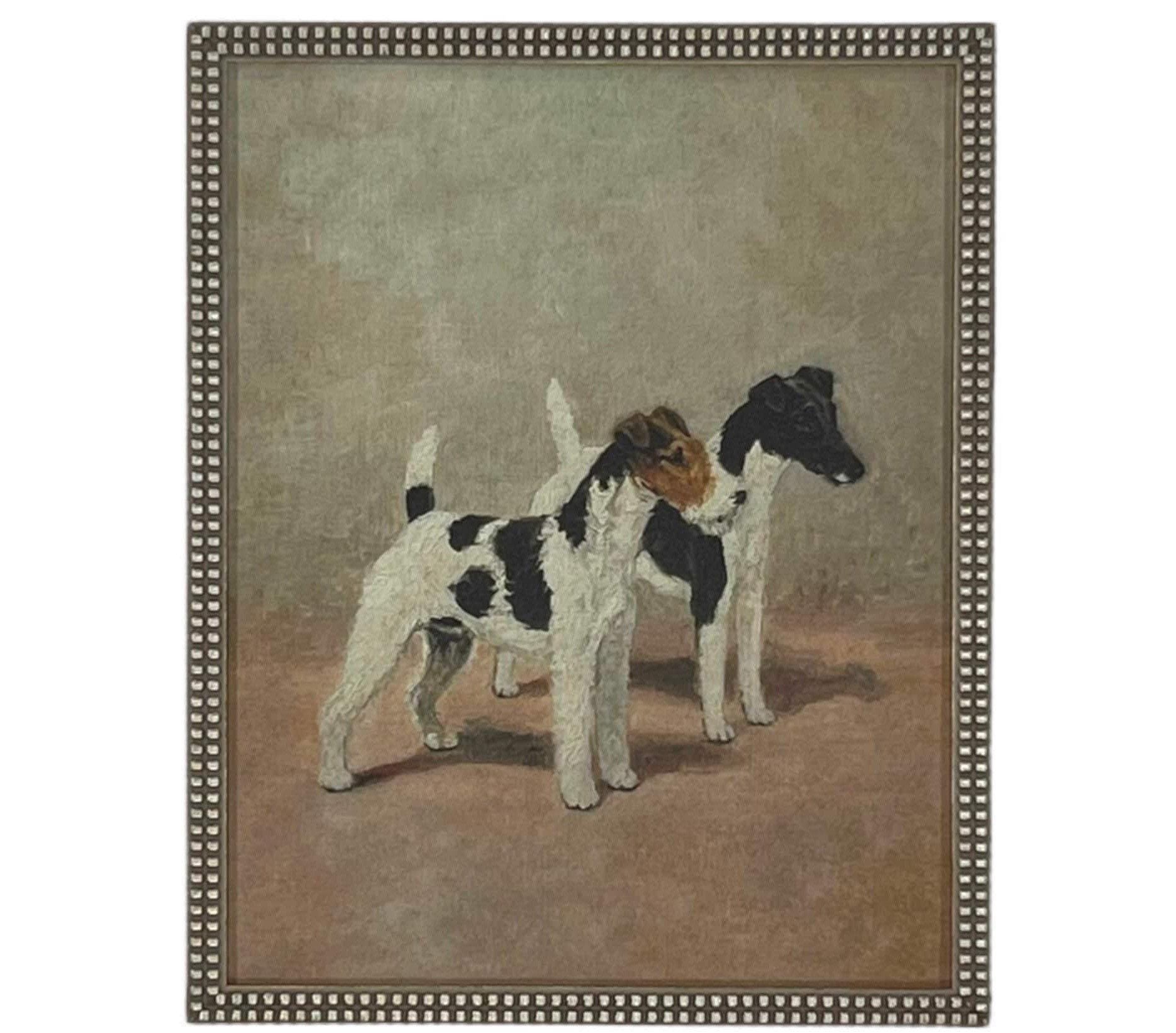 Vintage Framed Canvas Dog Art #A-106
