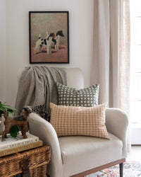 Vintage Framed Canvas Dog Art #A-106