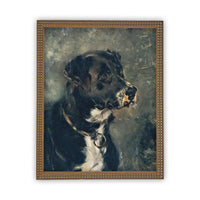 Framed Black and White Dog Art #A-110