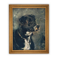Framed Black and White Dog Art #A-110