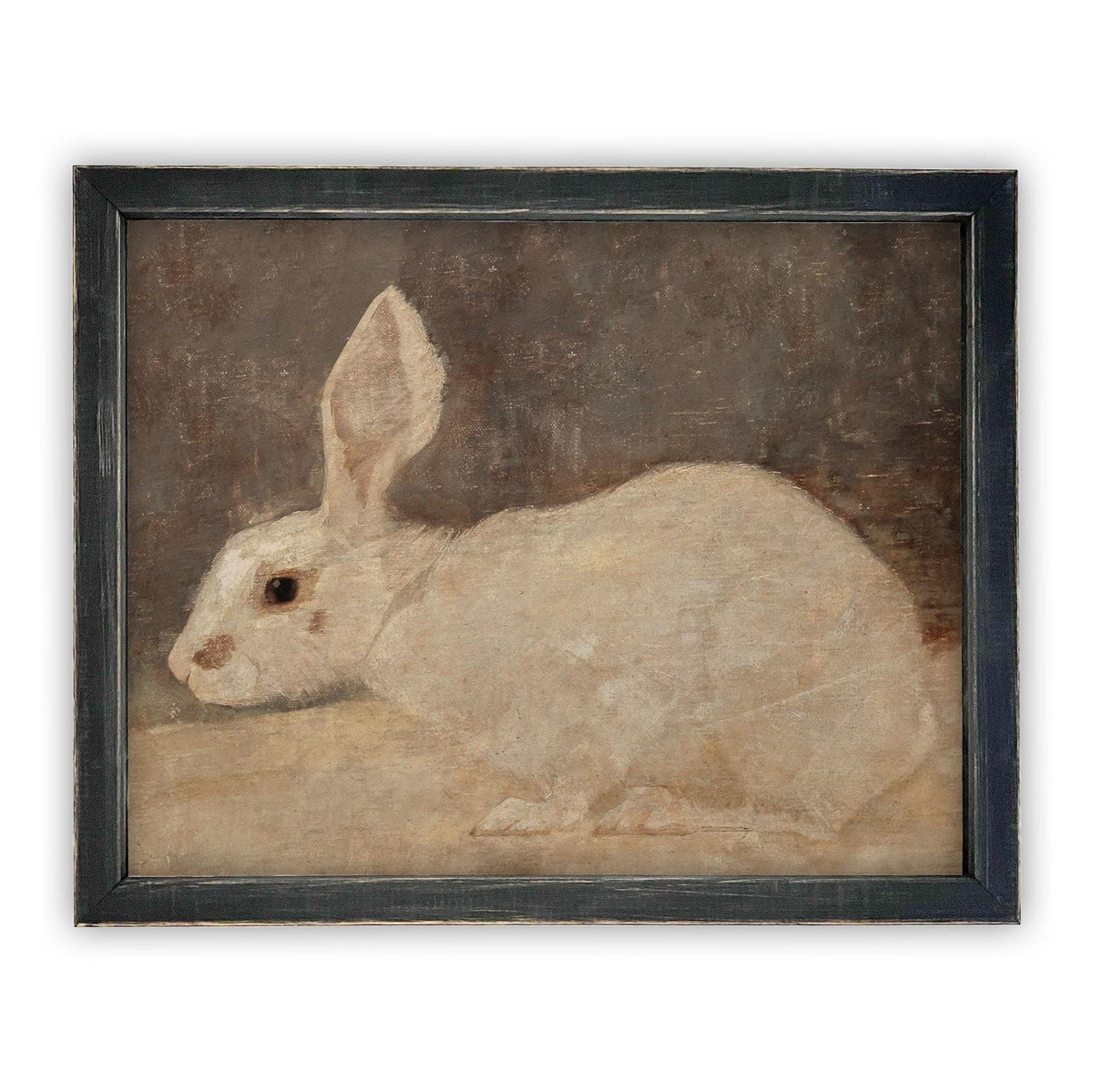 Vintage Framed Canvas Art Easter Bunny Rabbit #A-144