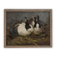 Vintage Framed Canvas Art Farmhouse print #143