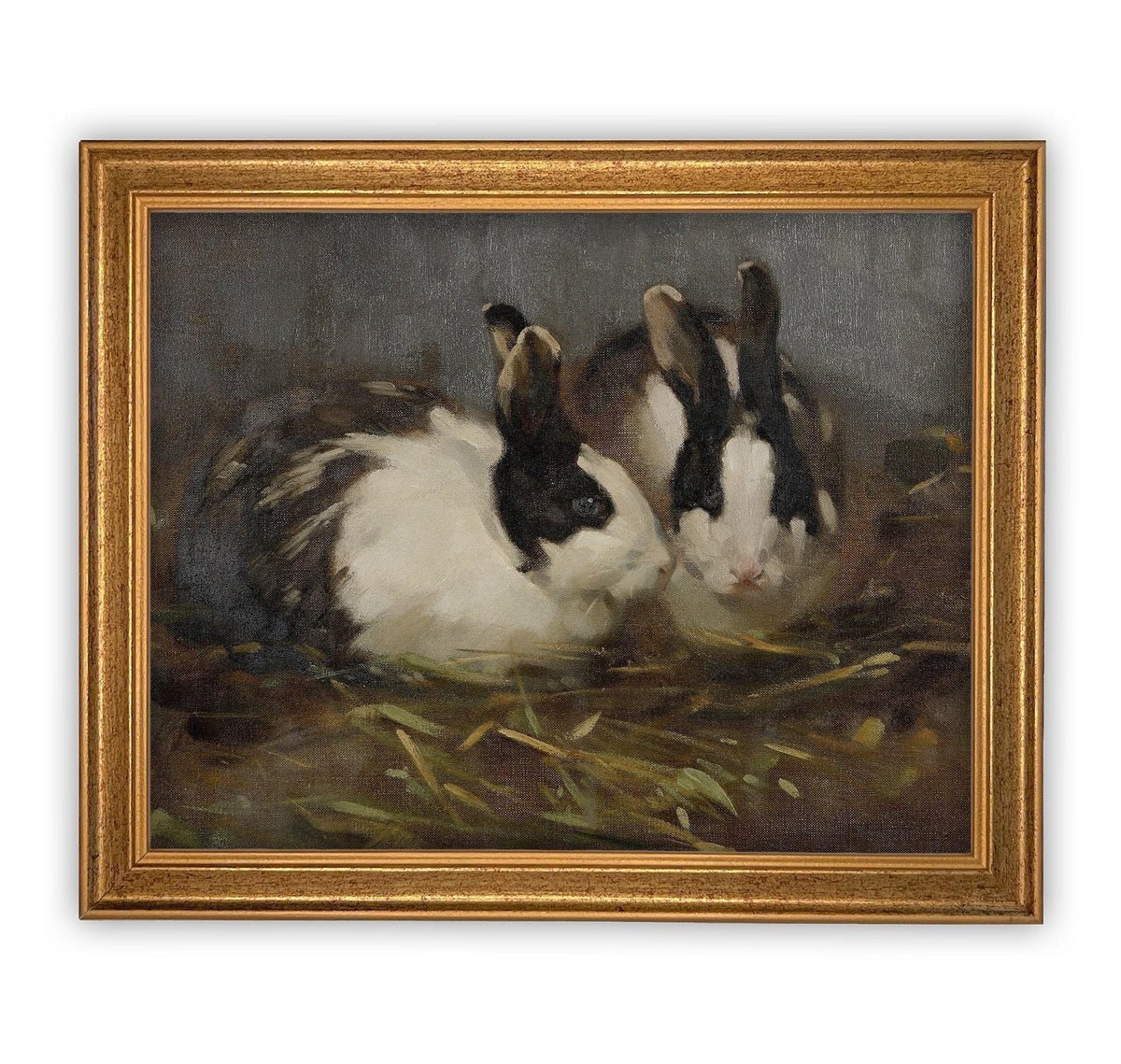 Vintage Framed Canvas Art Farmhouse print #143
