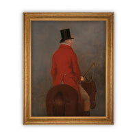Vintage Framed Canvas Equestrian Art #A-158