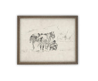 Vintage Framed Canvas Art #A-170