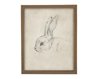 Vintage Framed Bunny Sketch Art #A-204