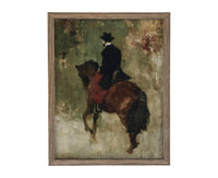 Framed Vintage Horse Painting Print Art #A-203