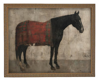 Vintage Framed Horse Canvas Art Print #A-205