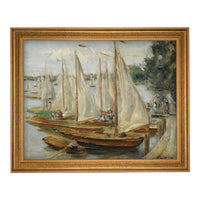 Framed Vintage Sailboats Canvas Print #COAS-204