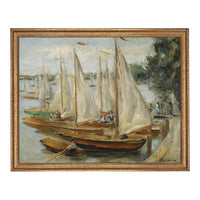 Framed Vintage Sailboats Canvas Print #COAS-204