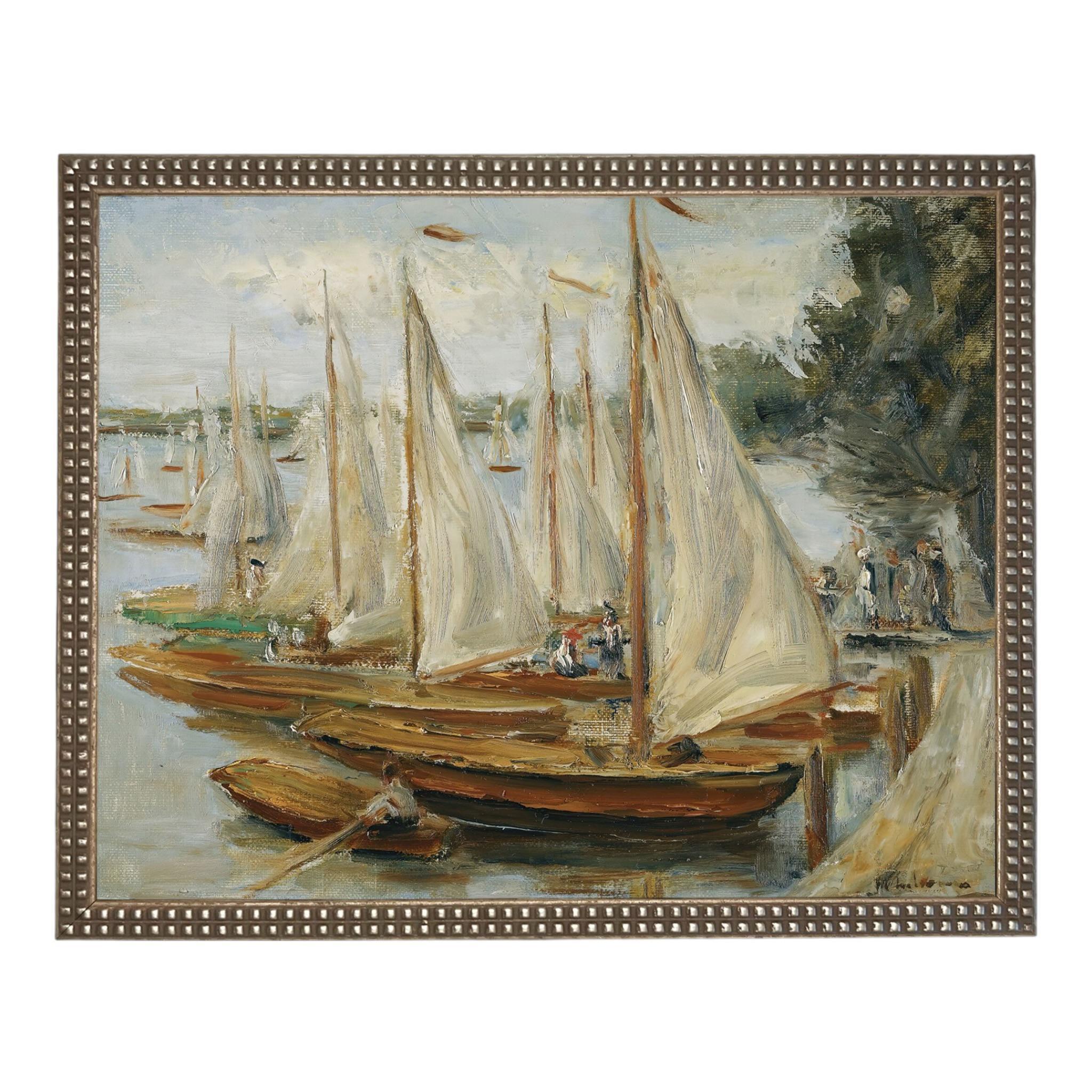 Framed Vintage Sailboats Canvas Print #COAS-204