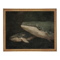 Framed Vintage Nautical Whale Art #COAS-206