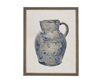 Vintage Framed Blue White Pottery Still Life on Canvas #ST-640