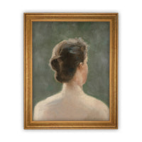 READY TO SHIP 8X10 Framed Canvas Print: Green Portrait of a Woman