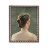 READY TO SHIP 8X10 Framed Canvas Print: Green Portrait of a Woman