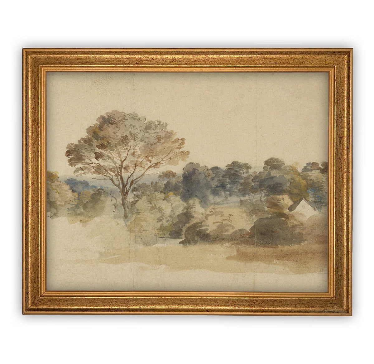 READY to SHIP 11x14 Vintage Landscape Canvas Print: Muted Farmhouse Art