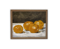 Vintage Framed Oranges Canvas Print: Still Life Kitchen Art