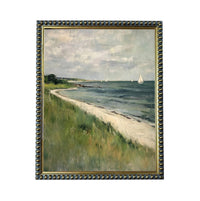 READY to SHIP 11X14 Framed Coastal Canvas Print: Vintage Beach House Art #COAS-209