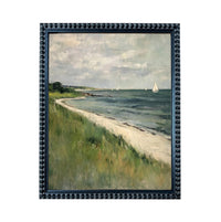 READY to SHIP 11X14 Framed Coastal Canvas Print: Vintage Beach House Art #COAS-209