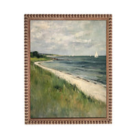 Framed Coastal Canvas Print: Vintage Beach House Art #COAS-209