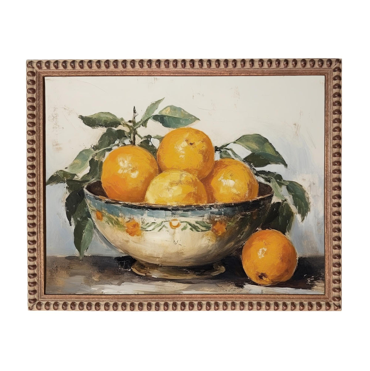 Vintage Framed Oranges Canvas Print: Still Life Kitchen Art #ST-645
