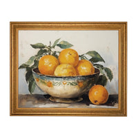 Vintage Framed Oranges Canvas Print: Still Life Kitchen Art #ST-645