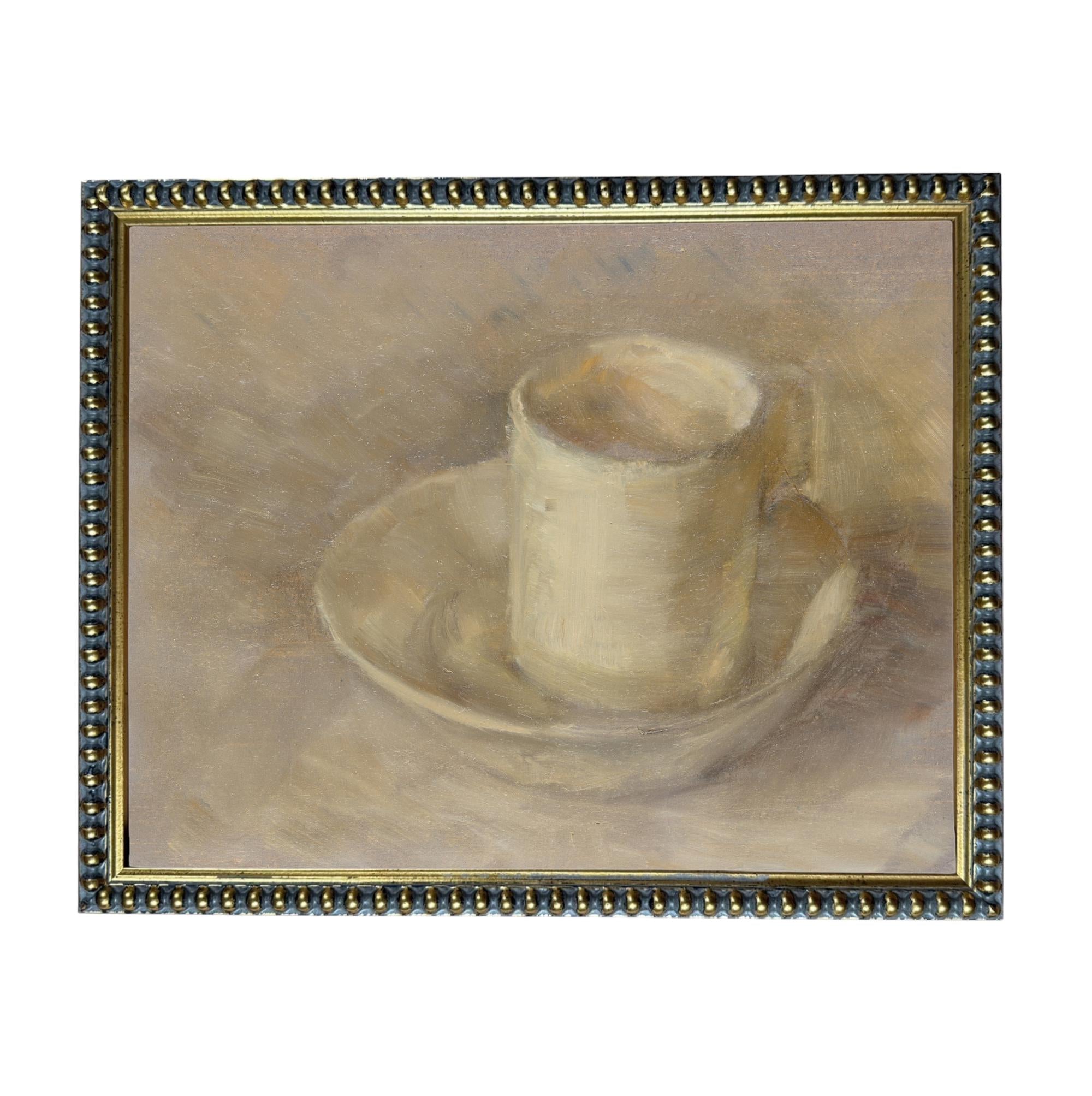Framed Neutral Vintage Kitchen Pottery Still Life Canvas Print ST-647