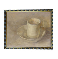 Framed Neutral Vintage Kitchen Pottery Still Life Canvas Print #ST-647