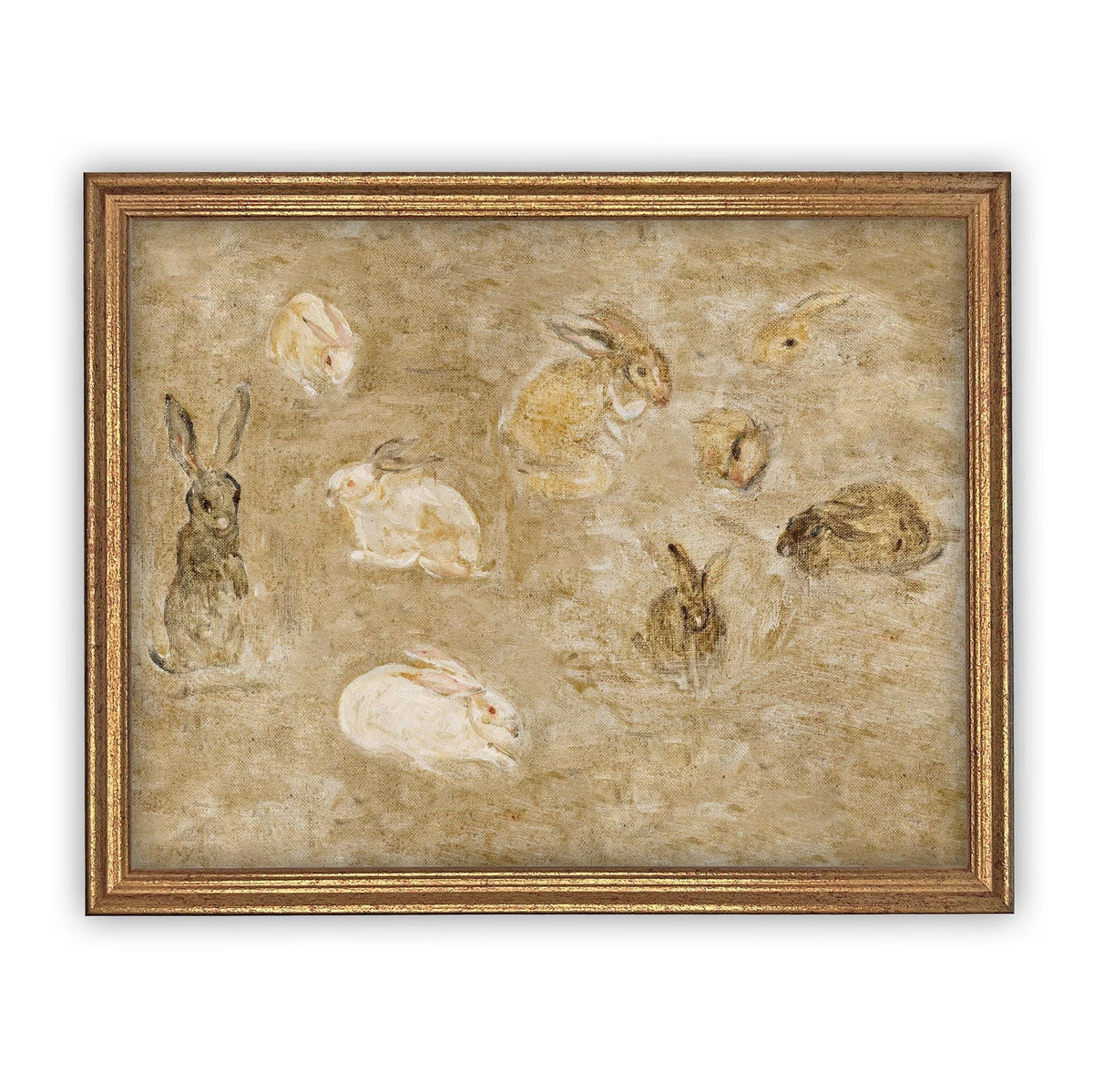 Vintage Framed Canvas Art #A-145