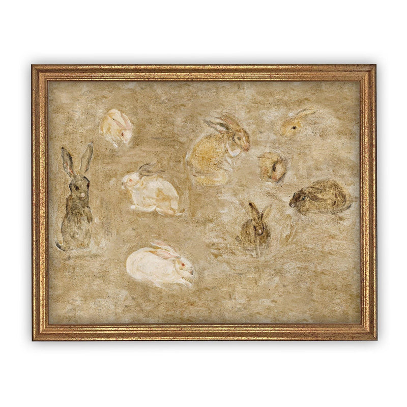 Vintage Framed Canvas Art #A-145