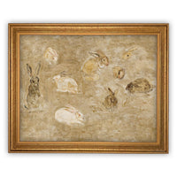 Vintage Framed Canvas Art #A-145